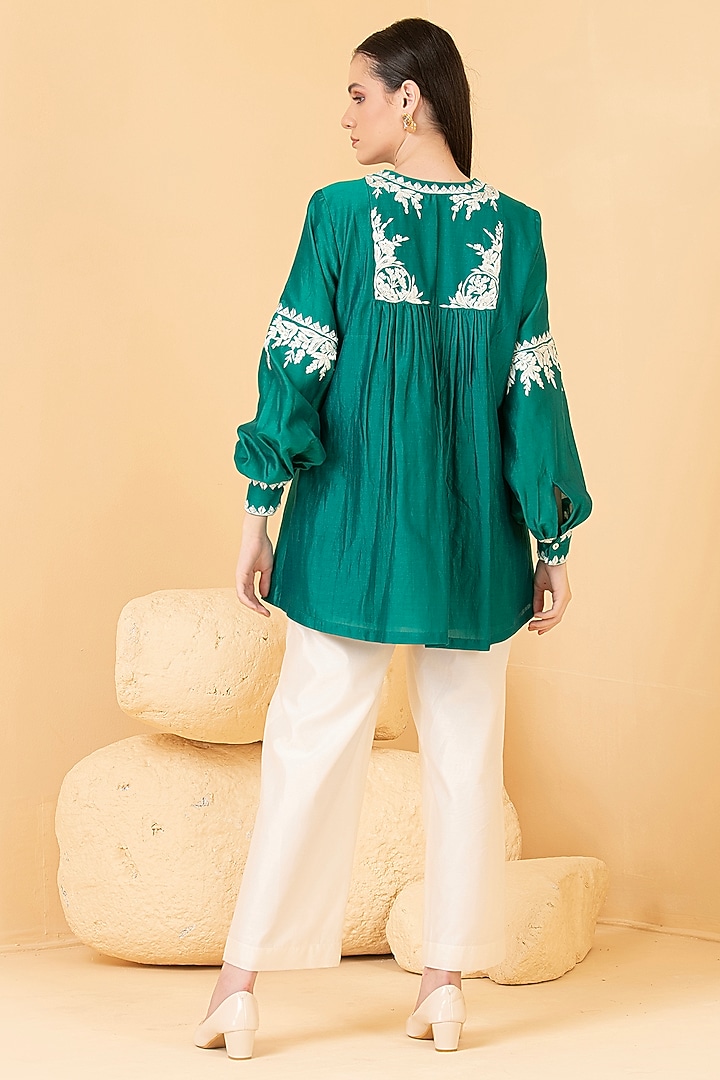 White Pure Chanderi Pant Set by Divi by Sonal at Pernia's Pop Up Shop
