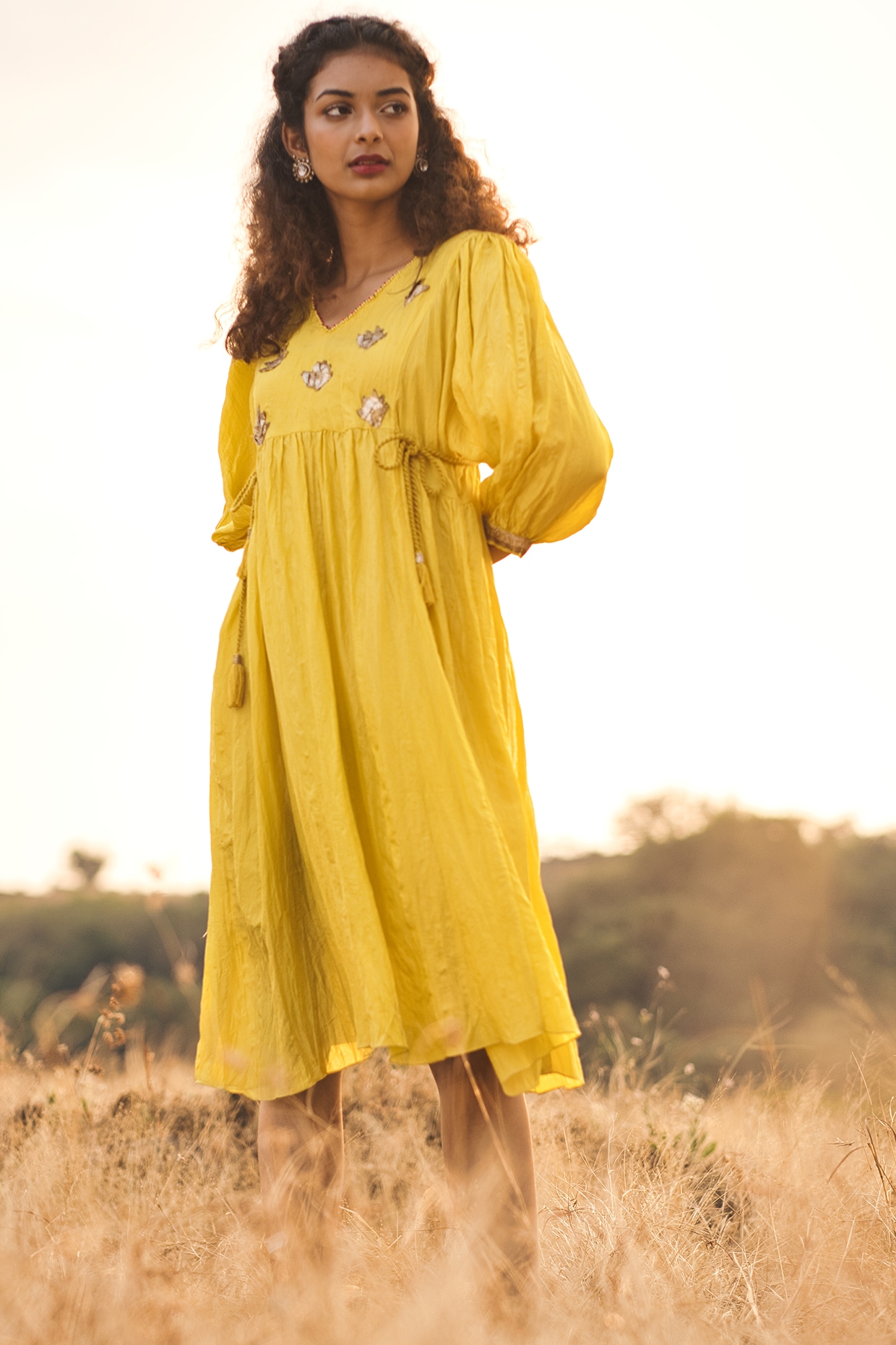 yellow tunic dress