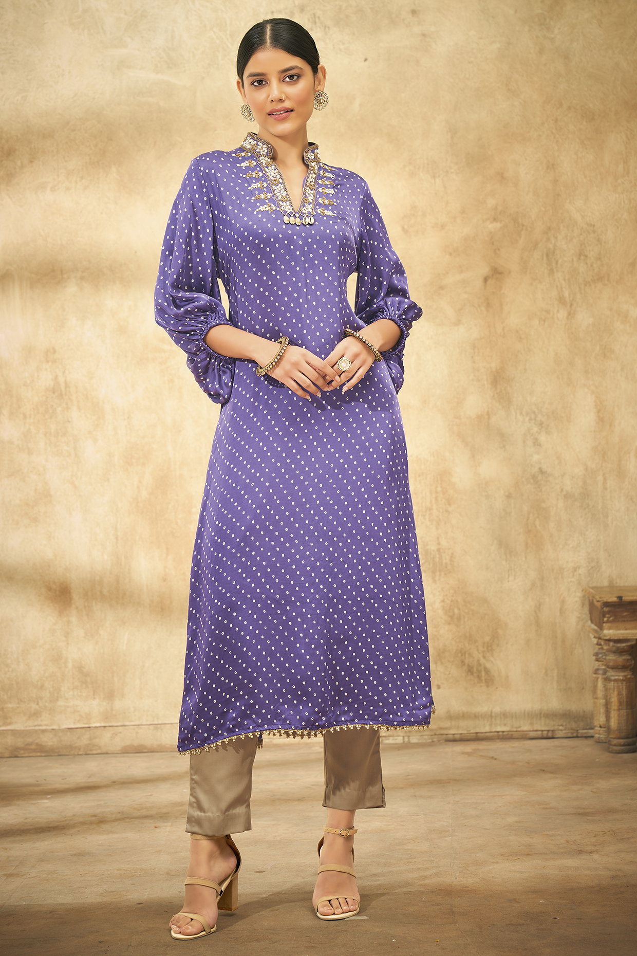 Lilac Printed Tunic by Aditi Somani at Pernia's Pop Up Shop