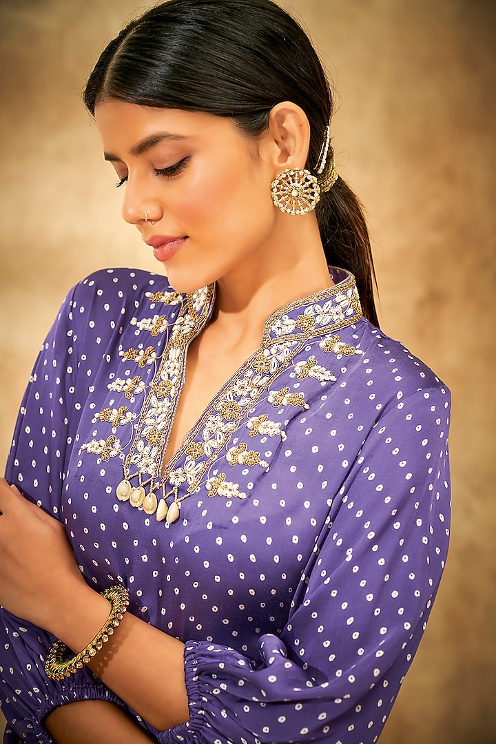 Lilac Printed Tunic by Aditi Somani at Pernia's Pop Up Shop