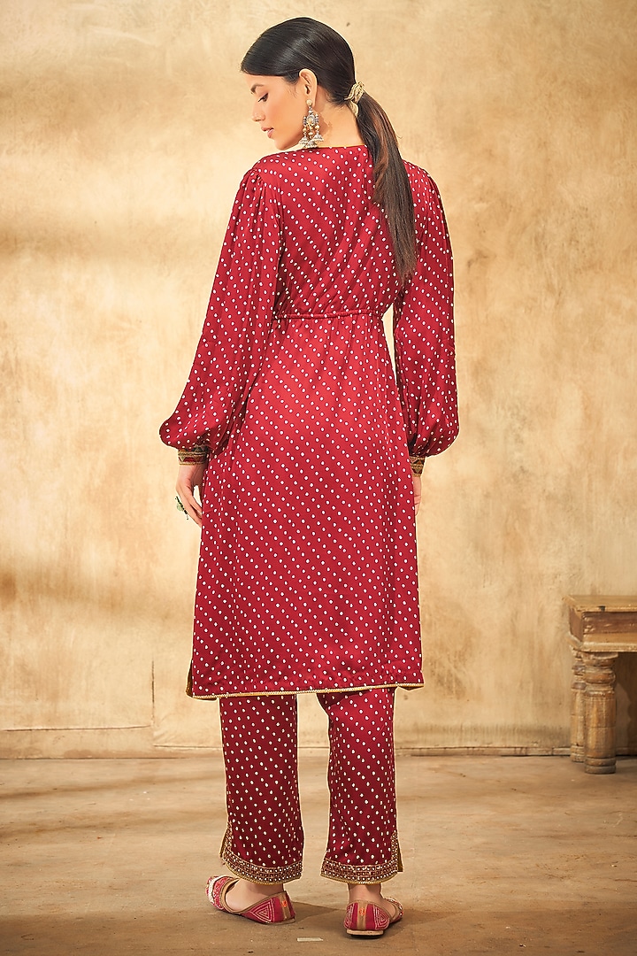 Maroon Printed Tunic Set by Aditi Somani at Pernia's Pop Up Shop
