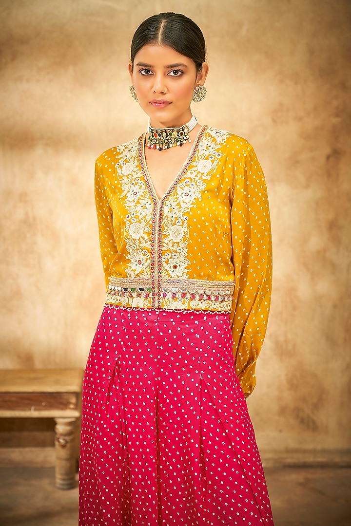 Pink Modal Satin Pant Set by Aditi Somani at Pernia's Pop Up Shop