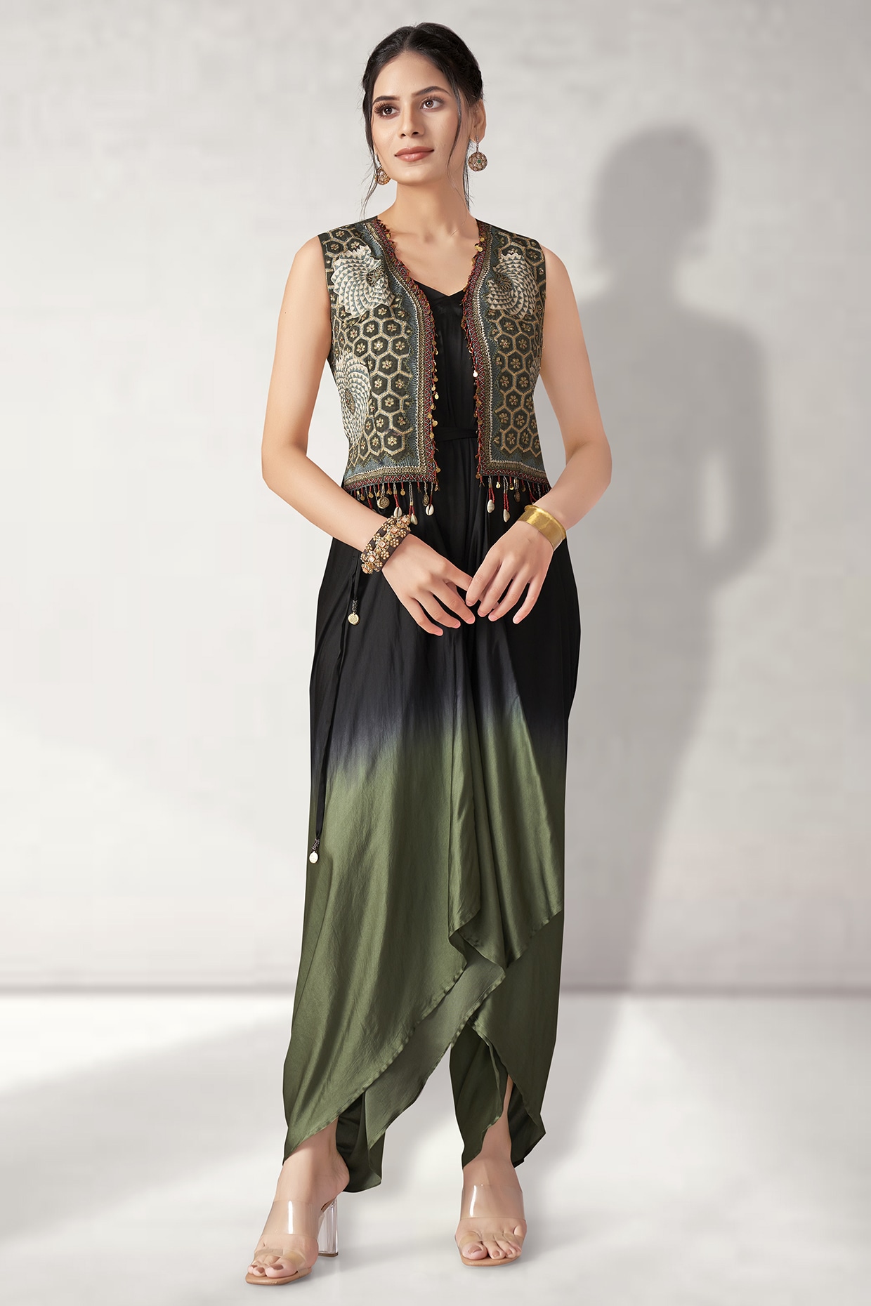 Jumpsuit with shrug party wear best sale