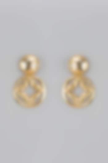 Gold Finish Dangler Earrings by Divya Chugh