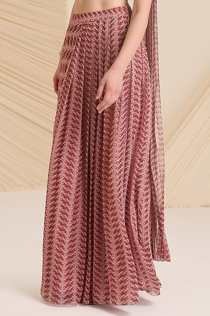 Mauve Chiffon Drape Skirt Set by Divya Aggarwal at Pernia's Pop Up Shop
