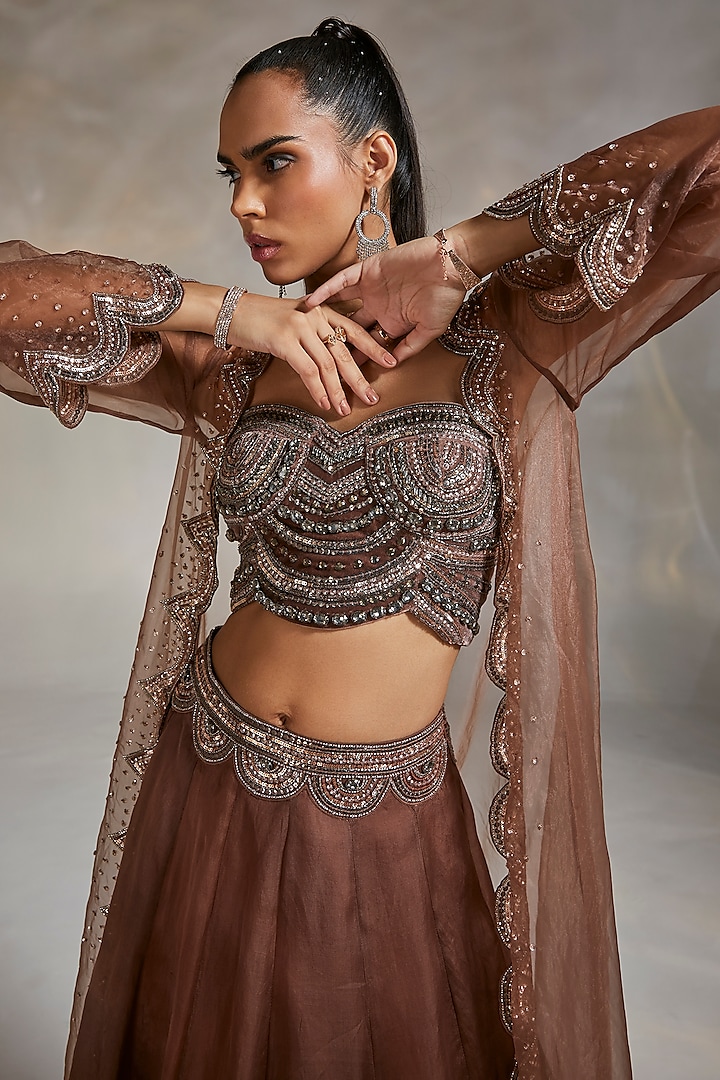 Congnac Hand Embroidered Wedding Lehenga Set by Divya Aggarwal at Pernia's Pop Up Shop