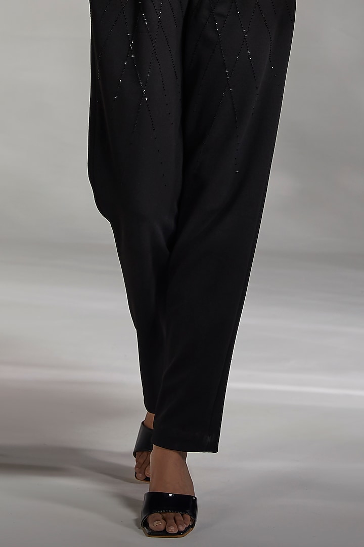 Black Rough Interlock Pant Set by Divya Aggarwal at Pernia's Pop Up Shop