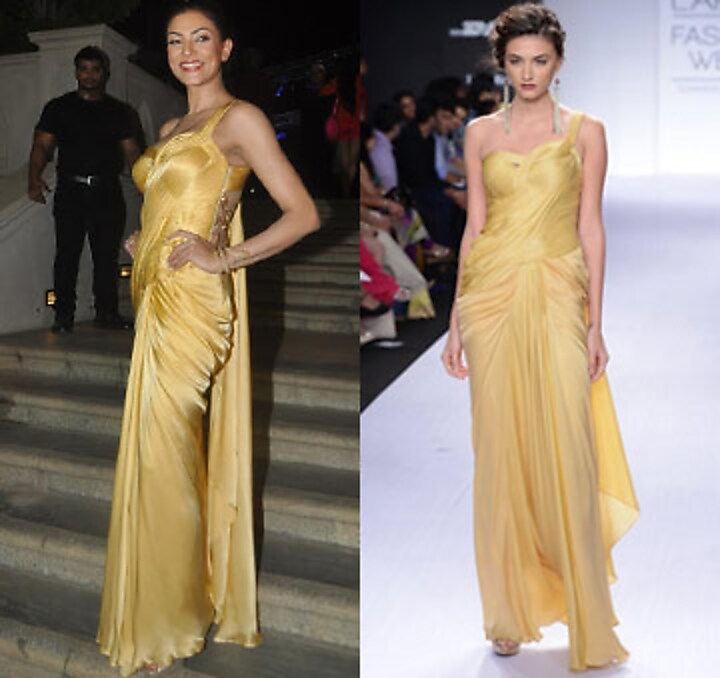 Golden cord sari-gown available only at Pernia's Pop-Up Shop.