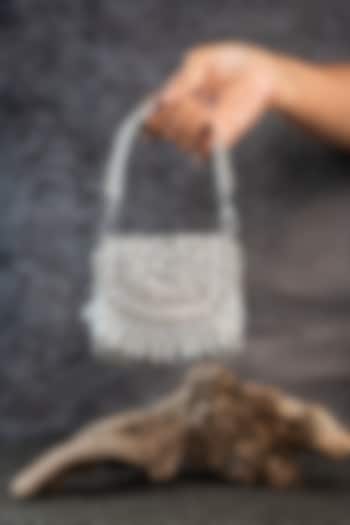 Silver Bead Embellished Clutch by Nayaab by Sonia at Pernia's Pop Up Shop