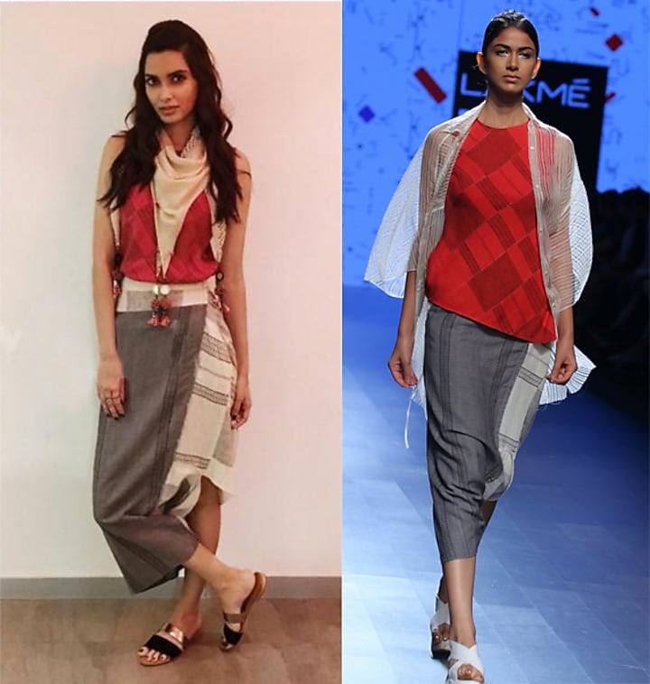 Red self printed top available only at Pernia's Pop Up Shop.