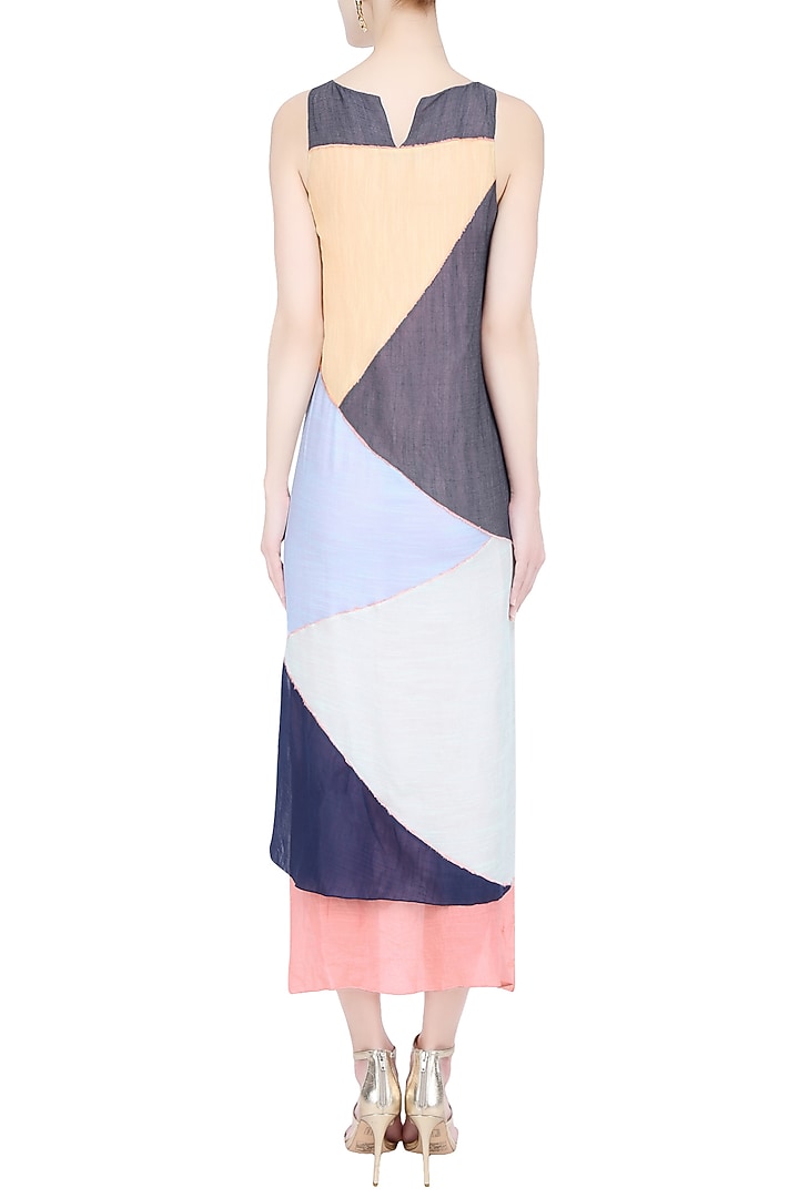 Multicolor geometric patchwok maxi dress available only at Pernia's Pop Up Shop.