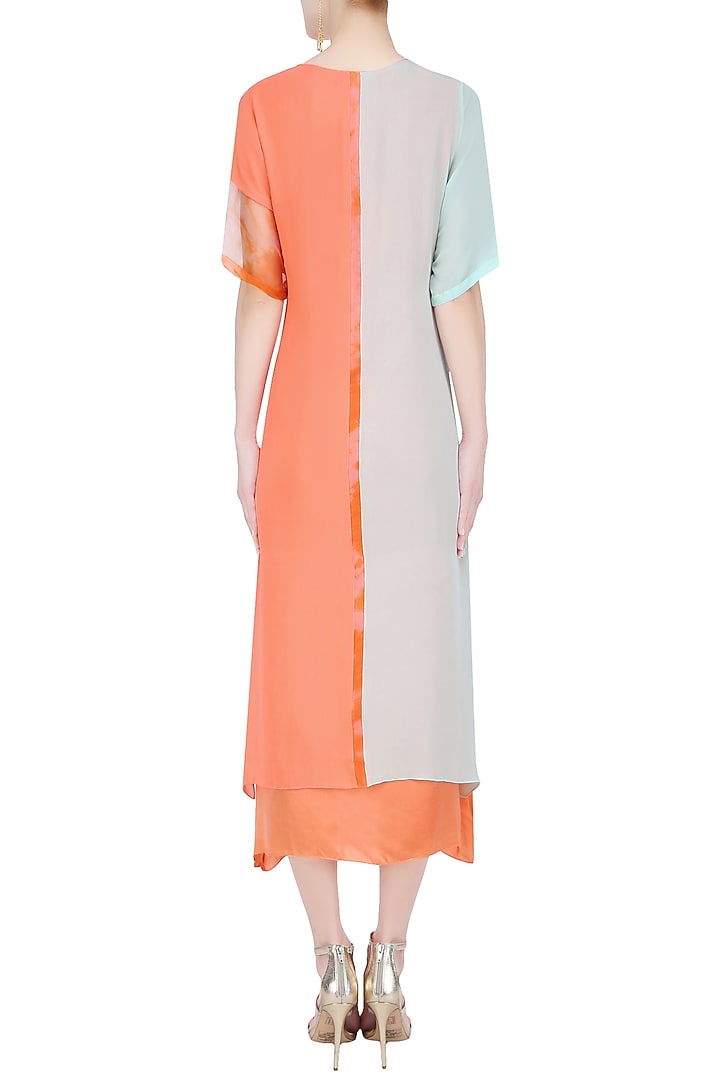 Mint green and salmon colorblock dress available only at Pernia's Pop Up Shop.