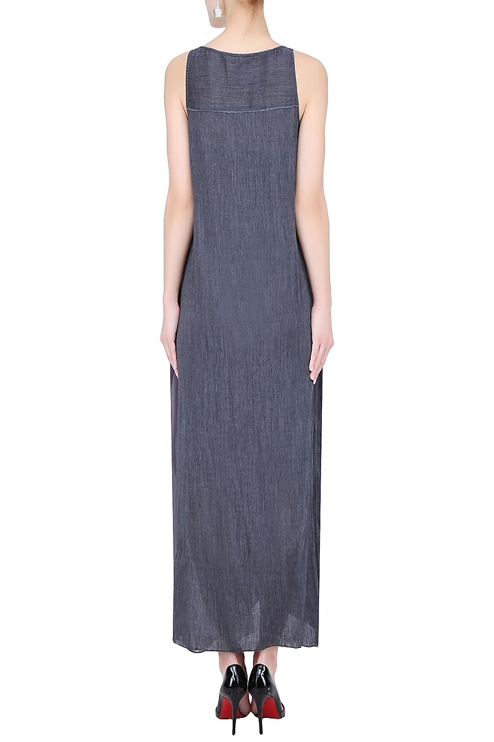 Grey drape panelled long maxi dress available only at Pernia's Pop Up Shop.