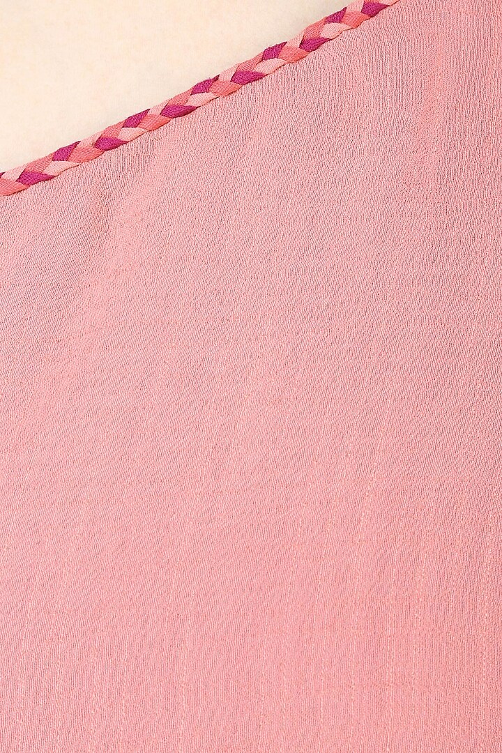Peach, wine and coral color block one shoulder maxi dress available only at Pernia's Pop Up Shop.