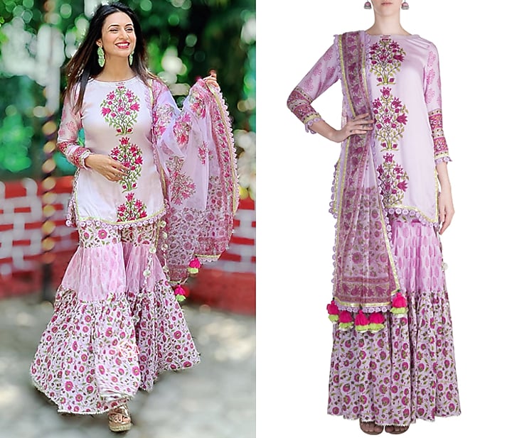Mauve Cotton Party Wear Sharara Set by Maayera Jaipur at Pernia's Pop Up Shop