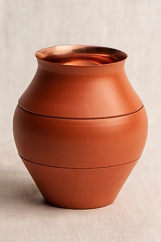Brown Copper Matka Tiffin by Ikkis