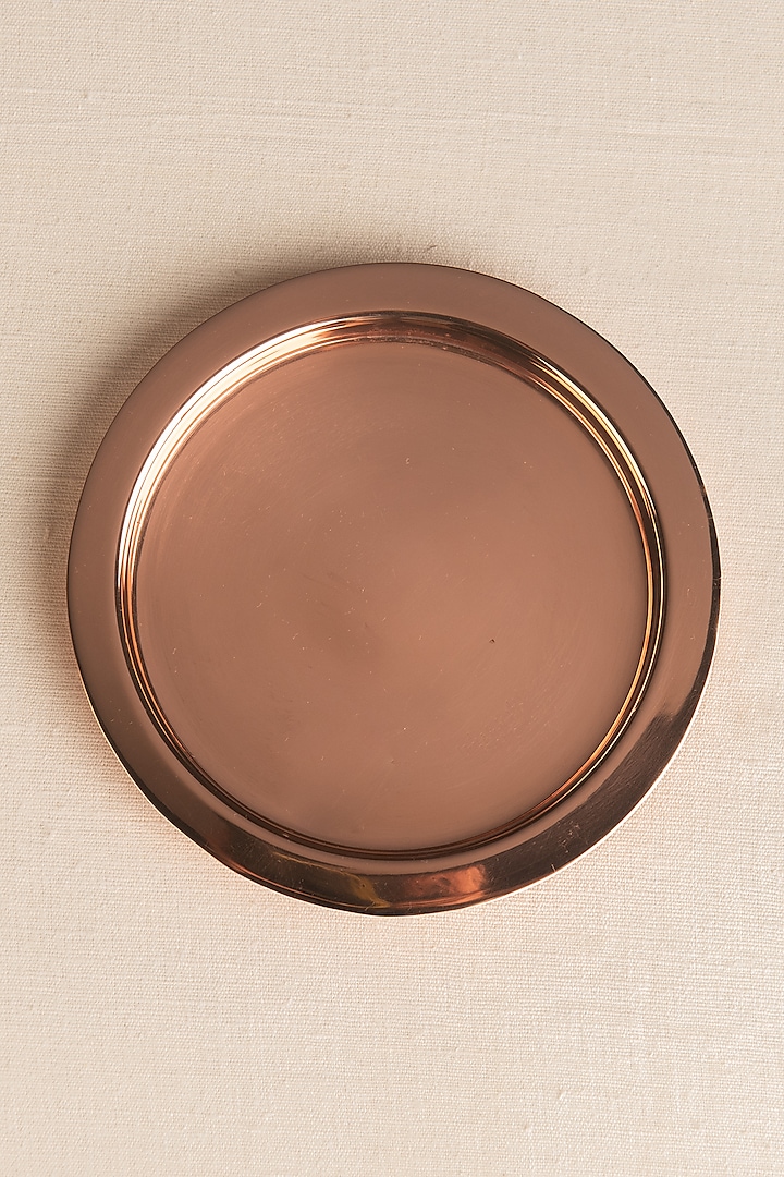 Copper Medium Dhakkan Plates (Set of 2) by Ikkis