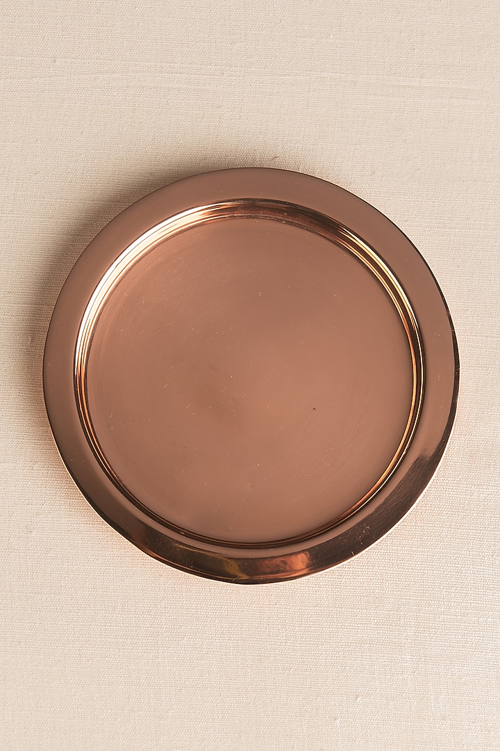 Copper Medium Dhakkan Plates (Set of 2) by Ikkis at Pernia's Pop Up Shop