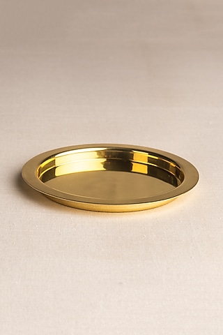 Brass Large Dhakkan Plates (Set of 2) by Ikkis