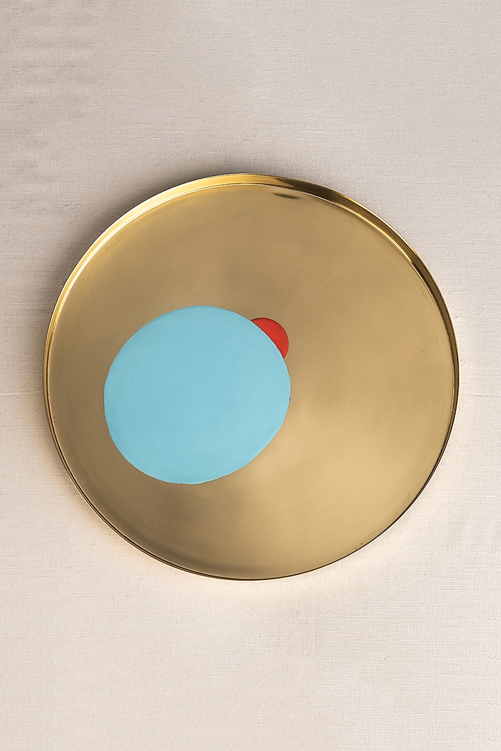 Air Blue Enameled Large Thaali by Ikkis