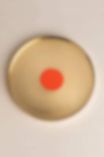 Bindu Narangi Enameled Small Thaali by Ikkis at Pernia's Pop Up Shop