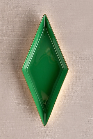 Green Brass & Enamel Mini Platter by Ikkis