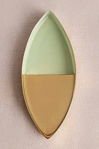 Mint Brass & Enamel Mini Platter by Ikkis