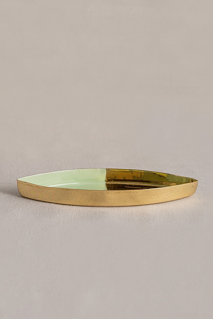 Mint Brass & Enamel Mini Platter by Ikkis at Pernia's Pop Up Shop