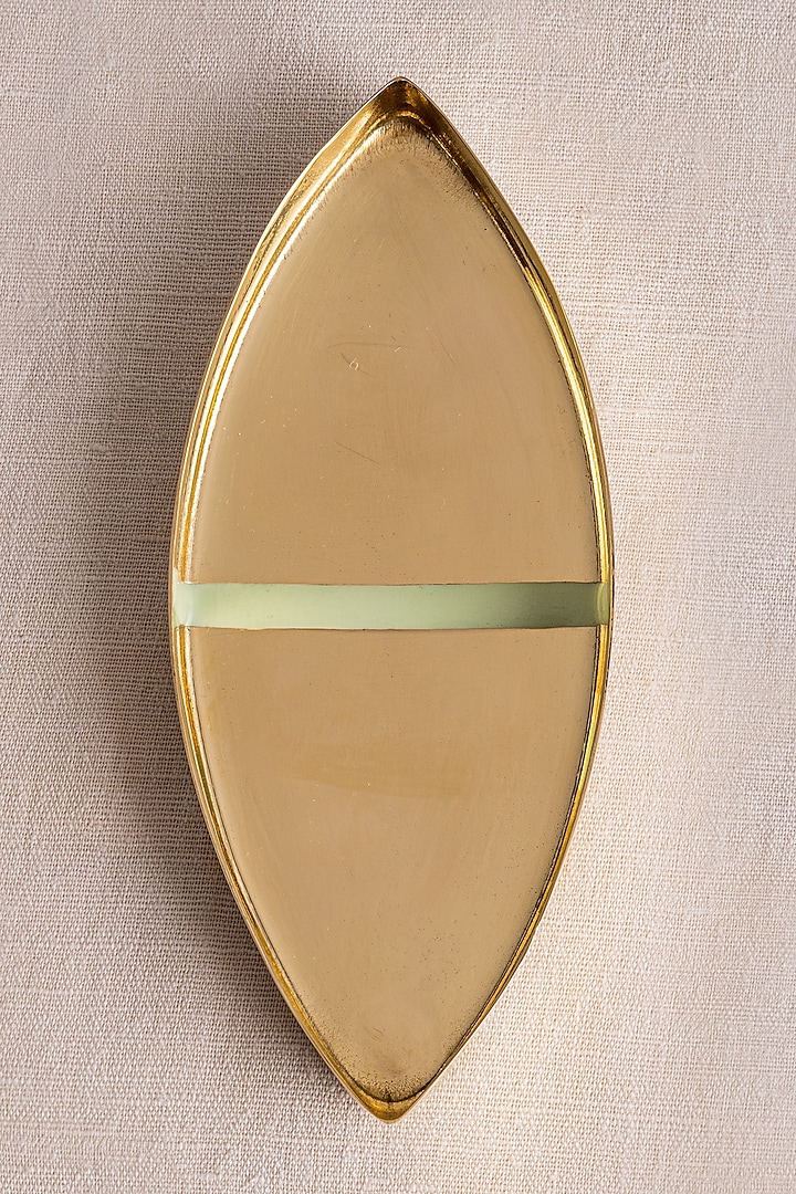 Mint Brass & Enamel Mini Platter by Ikkis at Pernia's Pop Up Shop