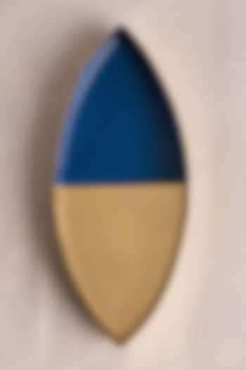 Cobalt Blue Brass & Enamel Mini Platter by Ikkis