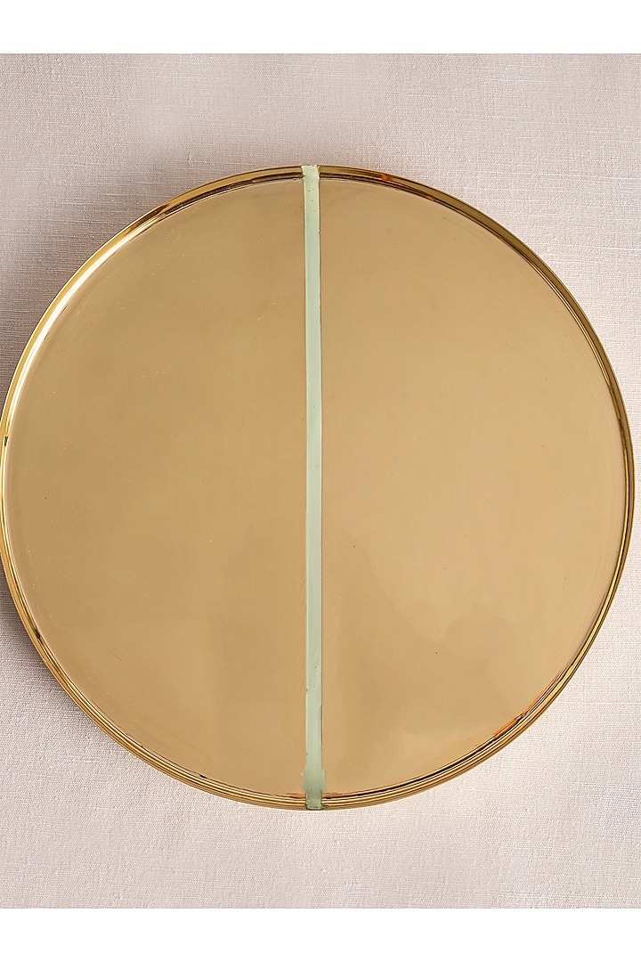 Golden Brass Enamelled Plate by Ikkis