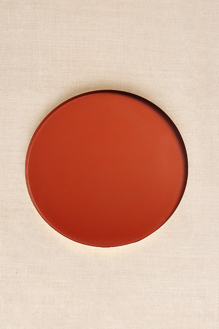 Brown Terracotta & Copper Plate by Ikkis