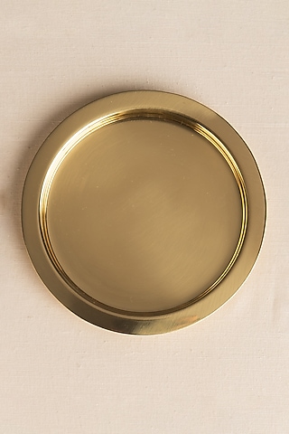 Gold Brass Dhakkan Plate Set by Ikkis