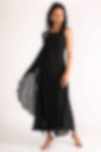 Black Chiffon Dress by Diksha Tandon