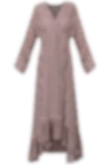 Blush Pink and black striped maxi wrap dress available only at Pernia's Pop Up Shop.