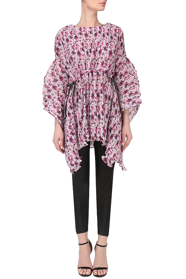 Lavender floral print kaftan tunic available only at Pernia's Pop Up Shop.