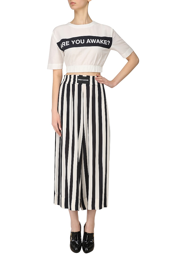 Stripe black boxing flare pants available only at Pernia's Pop Up Shop.
