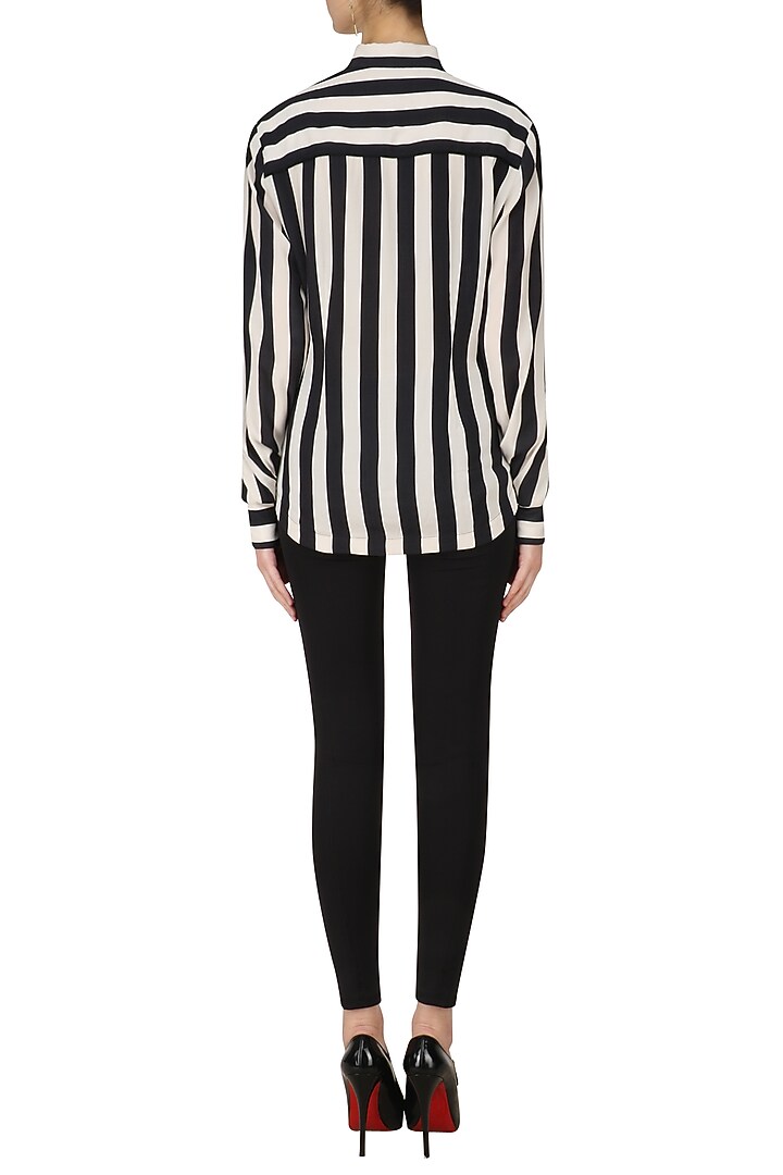Black striped padded shirt available only at Pernia's Pop Up Shop.