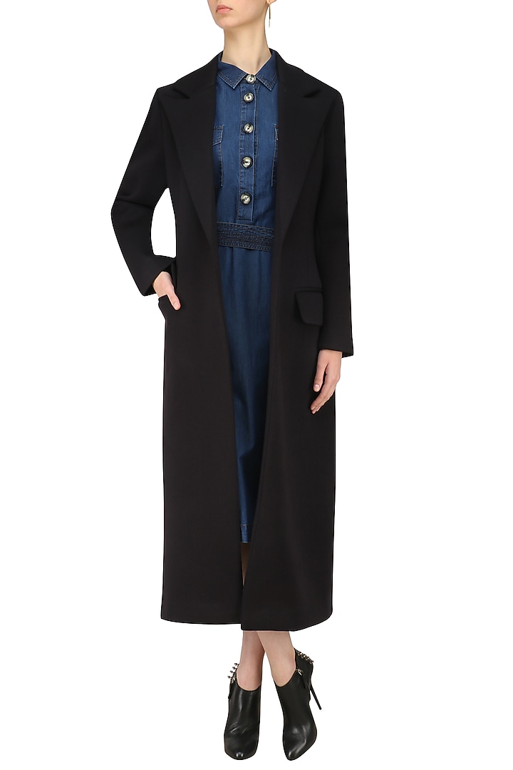 Black bonded floor coat available only at Pernia's Pop Up Shop.