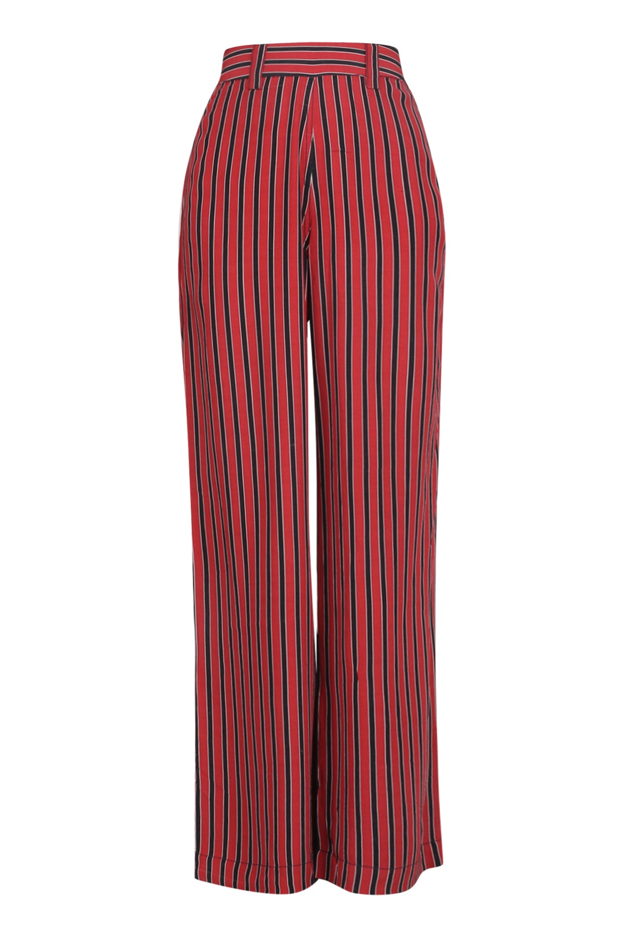 red and black striped pants