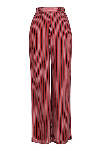 red and black striped pants womens