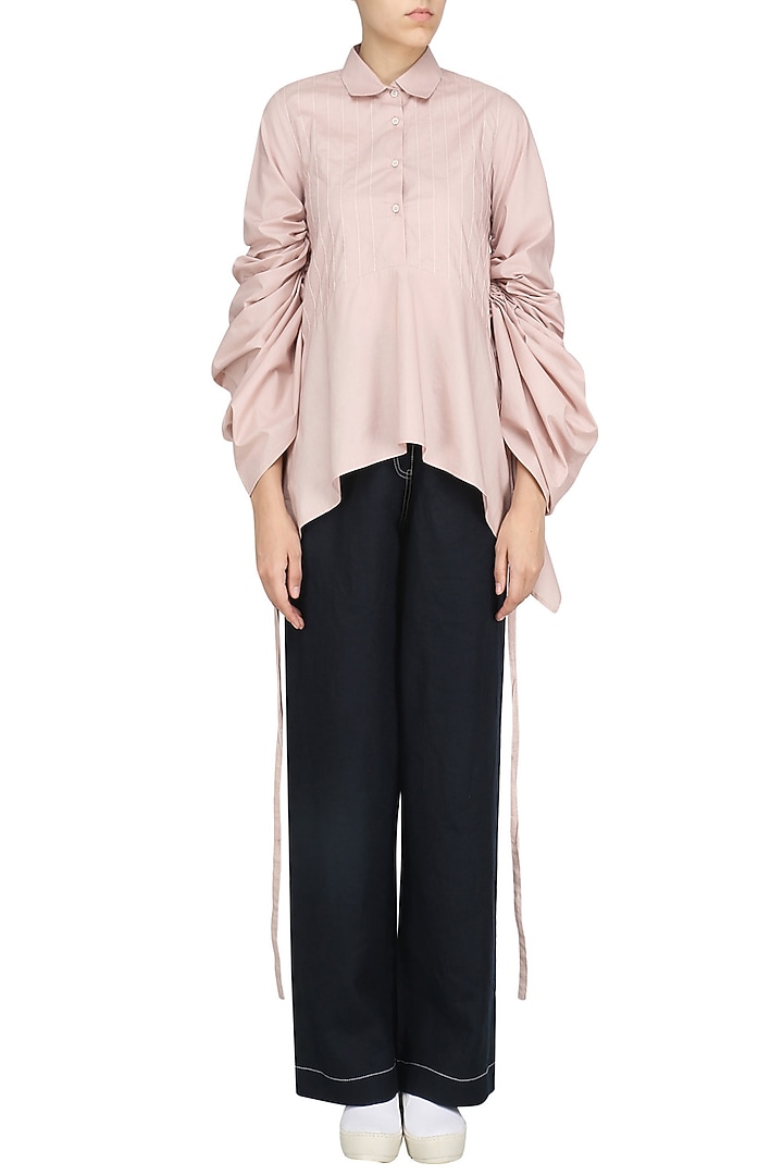 Blush pink clicnched shirt available only at Pernia's Pop Up Shop.