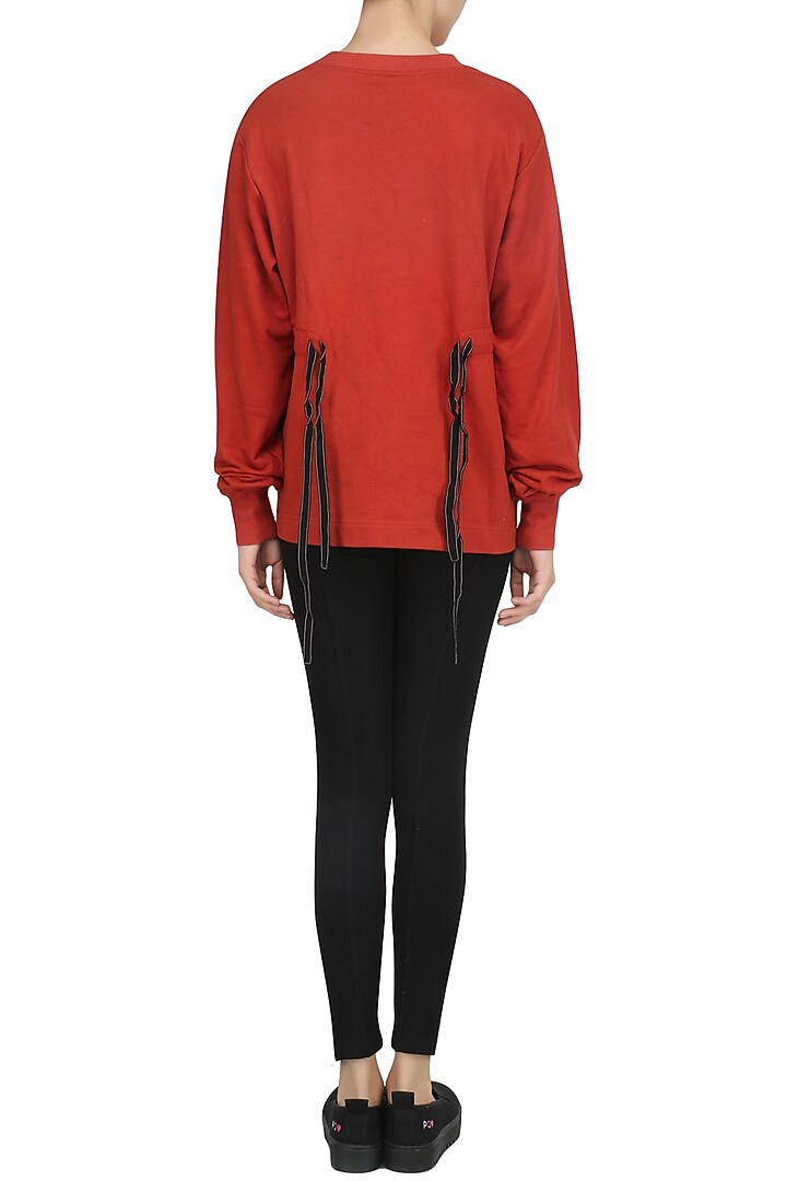 Orange 'VULGAR' text jumper available only at Pernia's Pop Up Shop.