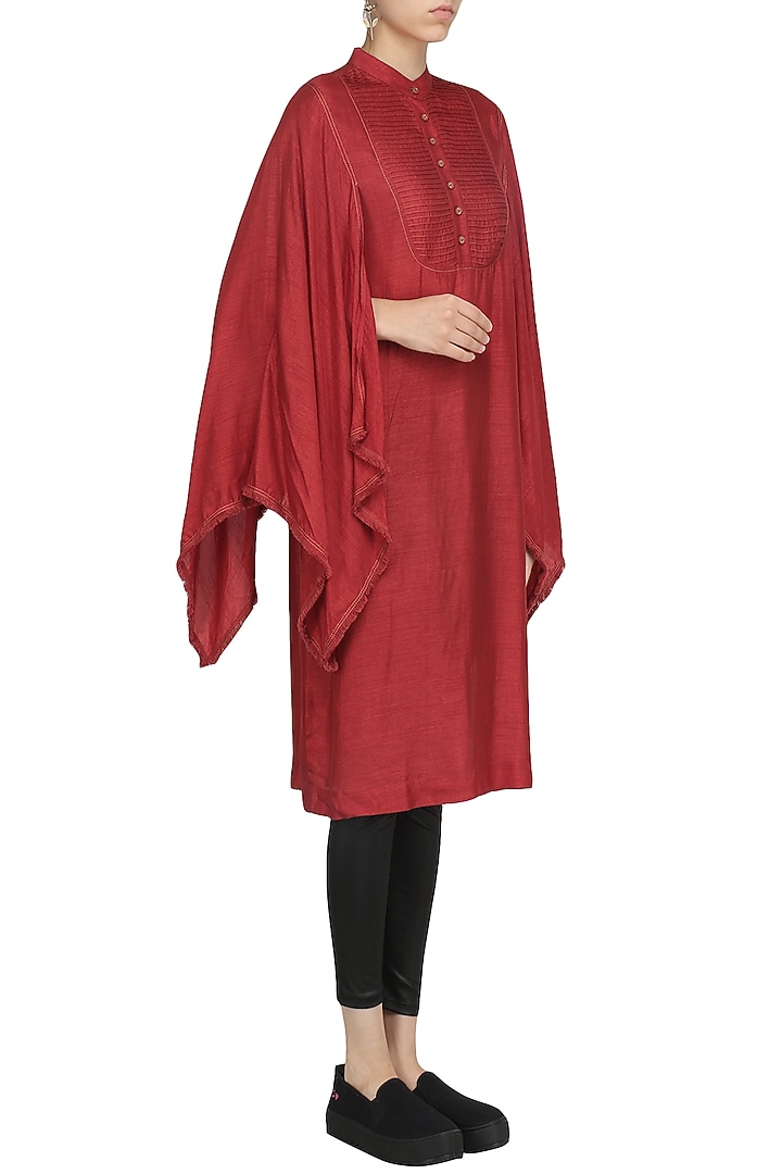 Red handkerchief sleeves dress available only at Pernia's Pop Up Shop.