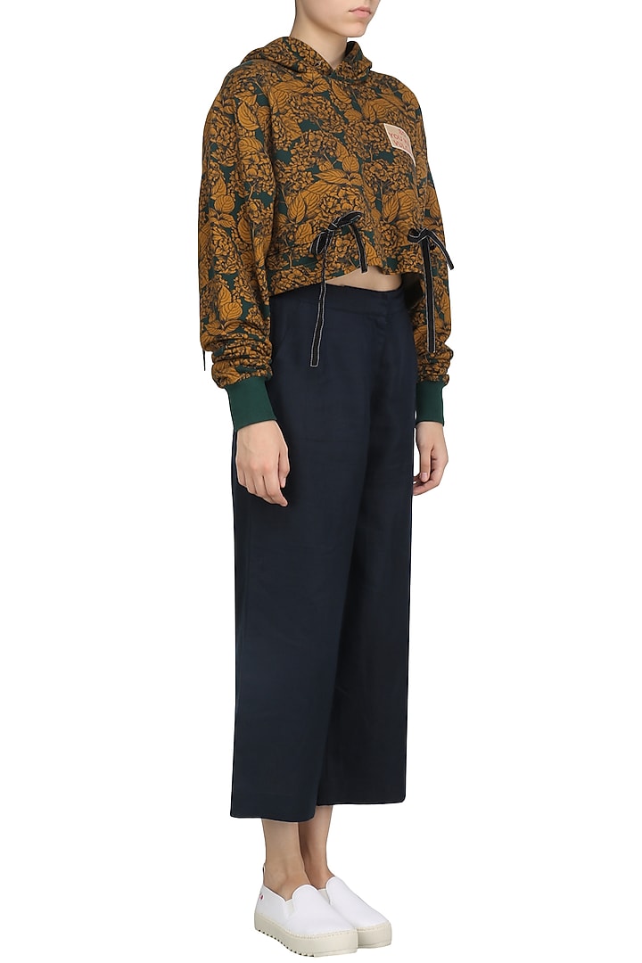 Green printed cropped jumper available only at Pernia's Pop Up Shop.