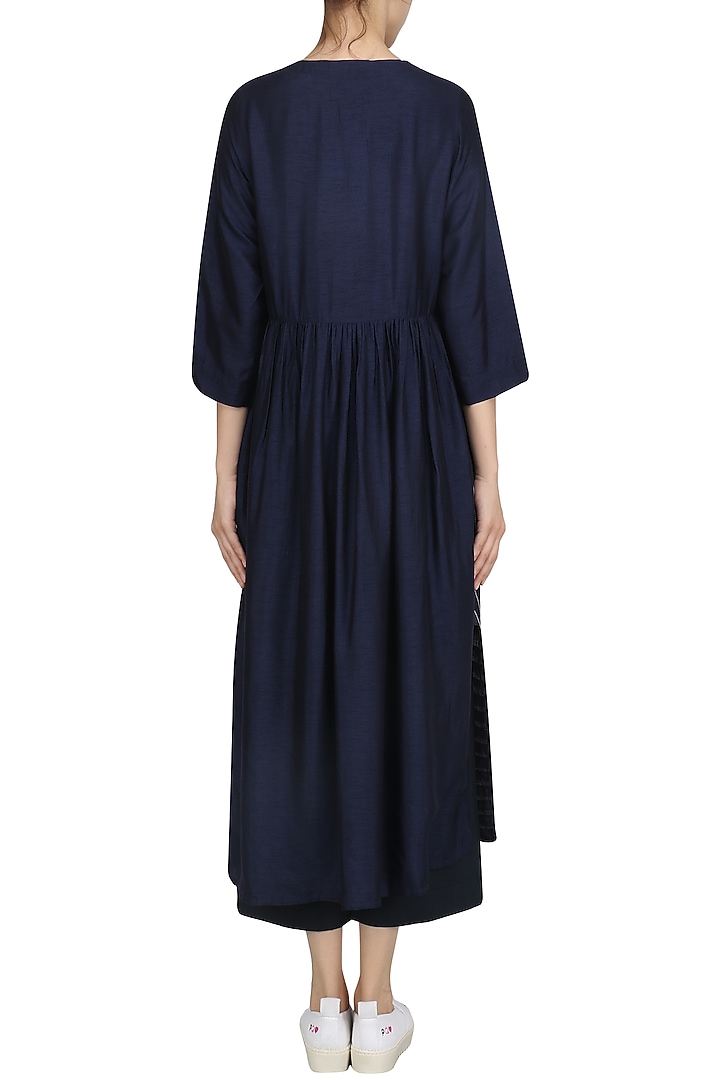 Navy blue striped fringe dress available only at Pernia's Pop Up Shop.