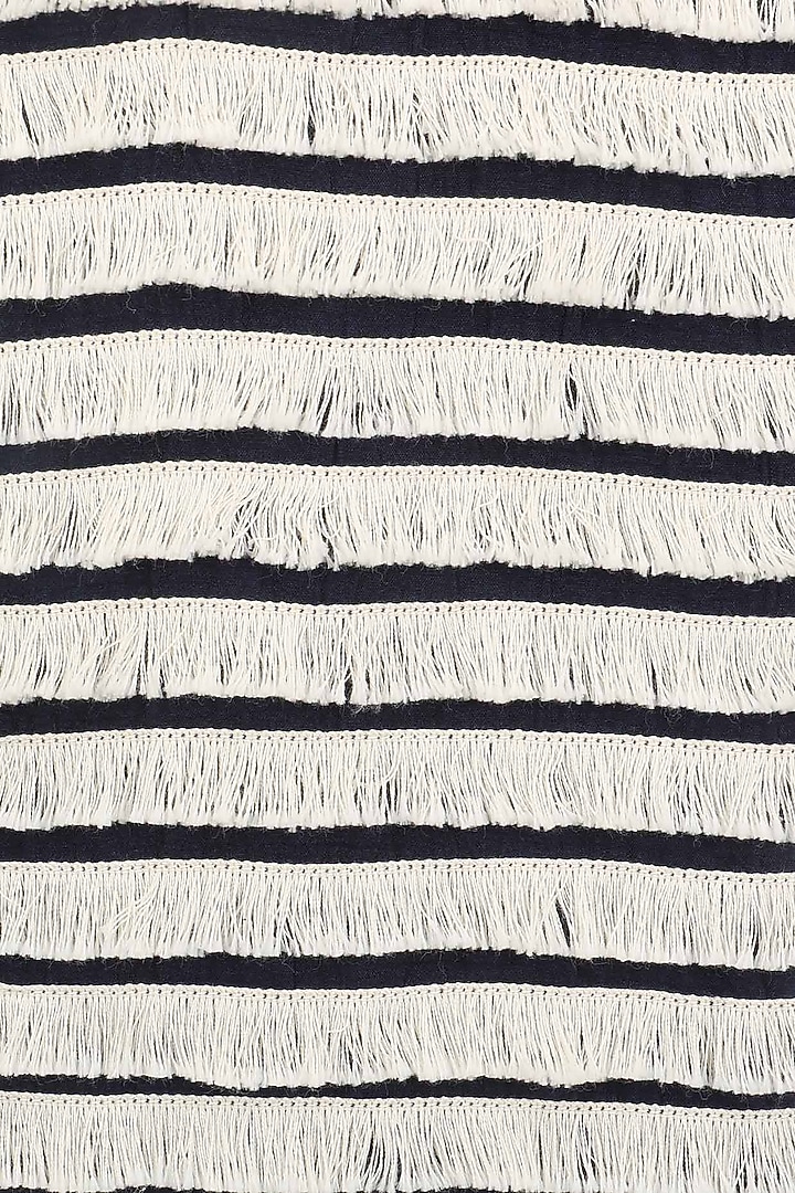 Navy blue striped fringe dress available only at Pernia's Pop Up Shop.