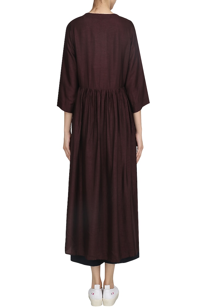 Wine striped fringe dress available only at Pernia's Pop Up Shop.