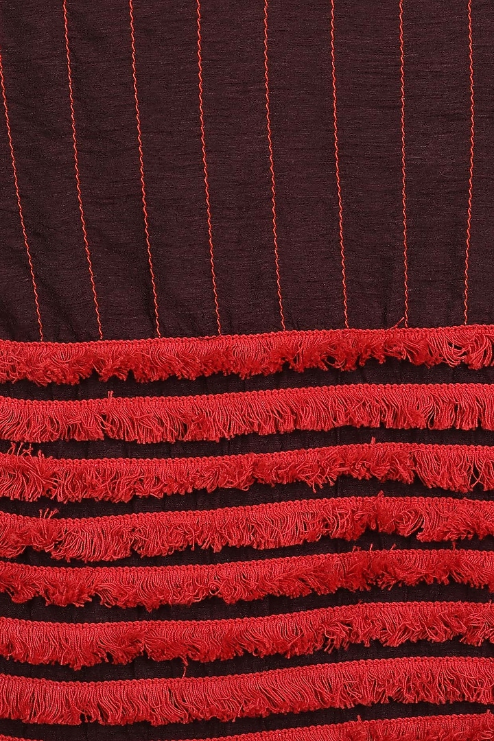 Wine striped fringe dress available only at Pernia's Pop Up Shop.