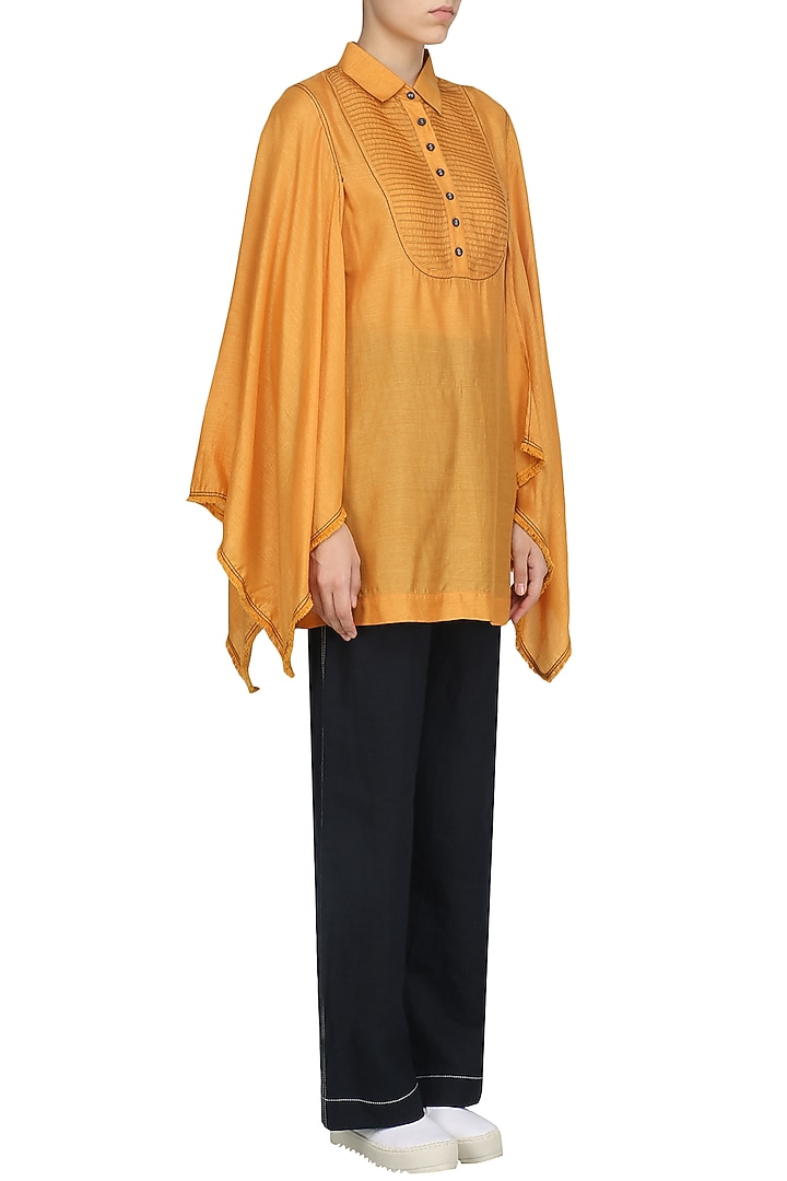 Mustard handkerchief sleeves tunic available only at Pernia's Pop Up Shop.